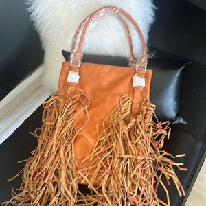 FREE PEOPLE- Urban Originals- FRINGE Cognac Tote